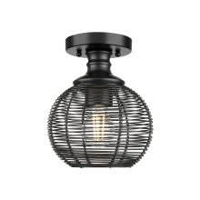 Golden 6802-SF BLK - Golden Lighting Calypso 1-light Semi-Flush Mount in Matte Black